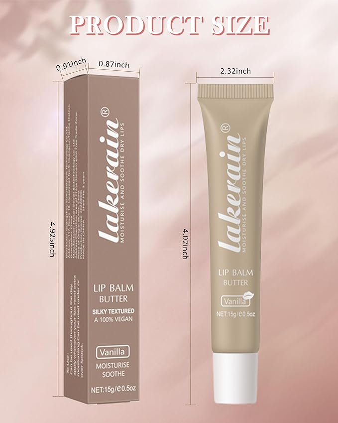 Lip Butter Balm Vanilla,Hydrating Tinted Butter Lip Gloss,Clear Lip Mask Lip Care Moisturizer,Glossier Lip Treatment Balm,Non-Sticky Jelly Glow Reviver Fat Lip Oil Lipgloss,Makeup Gift for Women-01