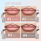 Peel Off Lip Liner Stain - Long-Lasting, Smudge-Proof, Waterproof Nude Matte Lip Tint, Non-Fading Peel Off Lip Color, Effortless Precision & Full Coverage, Vegan & Cruelty-Free, #4 Cool Cocoa