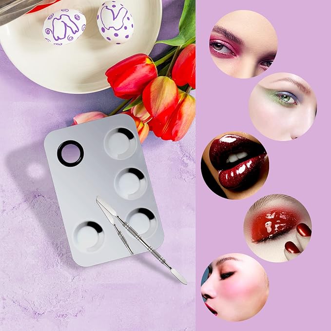 Upgrade Mixing Makeup Palette, Stainless Steel Cosmetic Palette