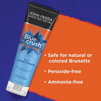 John Frieda Blue Crush Shampoo and Conditioner Set for Brunettes, Nourishes Color-Treated and Natural Hair, Blue Pigments for Vibrant, Cool-Toned Brunette Hair, 8.3 Oz, Pack of 2