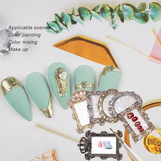 2pcs Resin Nail Art Palette, Nail Art Painting