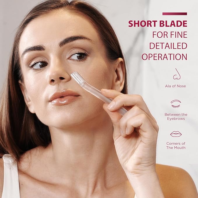 SINAHET Dermaplane Razor for Face, (3 Count) Professional Dermaplaning Tool for Peach Fuzz, Facial and Eyebrow Hair Removal, Gentle Skin Exfoliation Blade