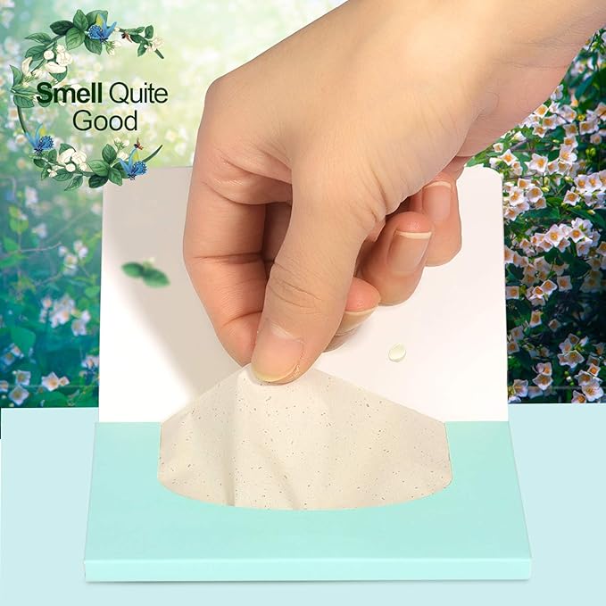 Teenitor Oil Blotting Papers for Face, 100 Sheets Jasmine Oil Blotting Sheets for Oily Skin, Oil Control Film Oil Absorbing Sheets for Face Men Women, Oil Absorbent Pads