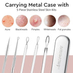 Amconsure Facial Steamer - Nano Ionic Face Steamer Warm Mist Steamer for Home Sauna SPA, Humidifier for Face Steamer for Deep Cleaning Unclogs Pores Sinuses - Bonus 5 Piece Stainless Steel Skin Kit