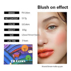 12 Colors Pink Eyeshadow Palette, Mini All in One Blush, Eyebrow & Eye Makeup Kit, Highly Pigmented Matte & Shimmer Shades, Big Artist Comprehensive Facial Makeup, Travel Friendly (02)