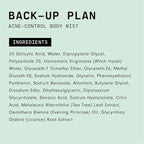 Versed Back-Up Acne Control Body Mist - All Over Blemish Spot Treatment + Salicylic Acid Spray with Tea Tree Oil & Witch Hazel - Oil Control + Redness Relief Acne Spray for Back & Body - Vegan (3 oz)