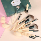 DUcare Makeup Brushes 14Pcs with 3Pcs Makeup Spong & Cosmetic Bag - Lime Mojito Series Makeup Brush Set for Foundation Blending Face Powder Blush Concealers Eye Shadows