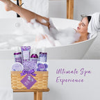 Mother's Day Gifts for Mom Gift Basket for Women, Luxury 11Pcs Floral Perfume Scents Bath and Body Home Spa Gift Kit with Bubble Bath, Body Lotion, Self Care Gifts Basket for Her, Birthday Gifts