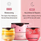 3 PCS Bee Lip Balm Lip Mask Honey Pot, Honey & Strawberry & Watermelon Lip Mask Overnight Propolis Moisturizing Lip Balm with Stick, Hydrating Repair Lip Sleeping Mask,Prevention Dry & Cracked