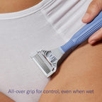 Flamingo Pubic Hair Razor for Women, Shaving Kit, 1 Pubic Razor Handle, 4 Five-Blade Refills, 1 Shower Holder, Starter Set, Full Kit