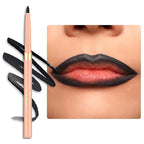 Oulac Black Lip Liner Pencil, 2in1 Retractable Makup Crayon for Lipliner and Eyeliner, Highly Pigmented, Smooth, Long Lasting and Waterproof Formula, Vegan Beauty, 01 Noir