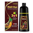 Dark Brown Hair Dye Shampoo 3 in 1 for Gray Coverage for Women Instant Natural Hair Color Shampoo Semi Permanent 500ML - Champu Para Canas Mujer