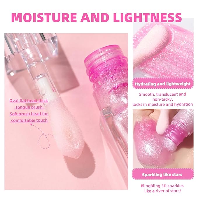 Magic Color Changing Lip Oil V2, Boss Up Color Changing Lip Oil, Big Brush Head Hydrating Plumping Lip Oil Tinted, Long Lasting Nourishing Non-sticky Lip Glow Oil for Lip Care