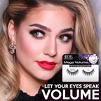 Ardell Mega Volume 255 False Eyelashes - Extra Full, 3D Layered Wispy Lashes with NeverFlat Curl Technology - Reusable False Strip Lashes, 4 Pairs