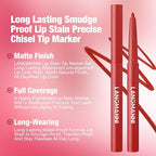 LANGMANNI 6Pcs Sculpting Matte Velvet Lip Liner Set,Smooth Creamy Texture,Waterproof And High Pigmented For Girls Daily Application Lip Makeup(1+2+3+4+5+6)