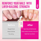 Nail Strengthener for Women: 8 in 1 Soft Pink Natural Nail Hardener Extra Strong and Growth - Nail Polish Hardener Ridge Filler Concealer for Weak and Damaged Nails 15ml