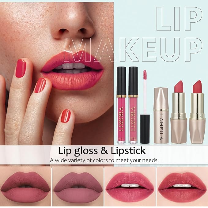 All in One Makeup Kit for Women Full Kit Includes Palette Foundation & Face Primer, Makeup Brush Makeup Sponge, Eyebrow Soap, Winged Eyeliner Stamp 20 Colors Eyeshadow Gift Set for Women, Girls & Teen