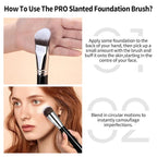 Foundation Brush, EIGSHOW Pro Slanted Brushes Angled Bristles Mask Kabuki Face Brush Perfect for Powder Liquid Cream Buffing Blending (F625)