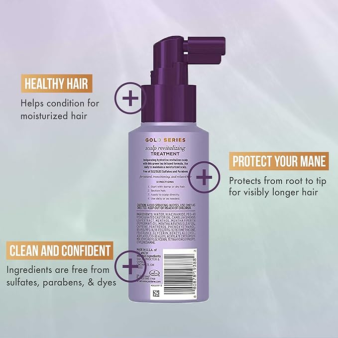 Pantene Gold Series New Lengths Scalp Revitalizing Treatment, 4.2 Fl Oz �� Scalp Treatment Infused with Green Tea, Moisturizes, Strengthens and Protects from the Root for Visibly Longer Hair