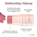 Mineral Fusion 3-in-1 Color Stick, Instant Color Pop, Creamy Multi-Use Blush Stick for Cheek, Lip & Eye, Hydrating, Organic Natural Makeup, Rosette