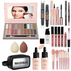 All in One Makeup Kit, Includes 20 Colors Eyeshadow Palette, RUIGPRO Foundation & Face Primer, Makeup Brush, Makeup Sponge, Eyebrow Soap, Winged Eyeliner Stamp, Gift Set for Women, Girls & Teens
