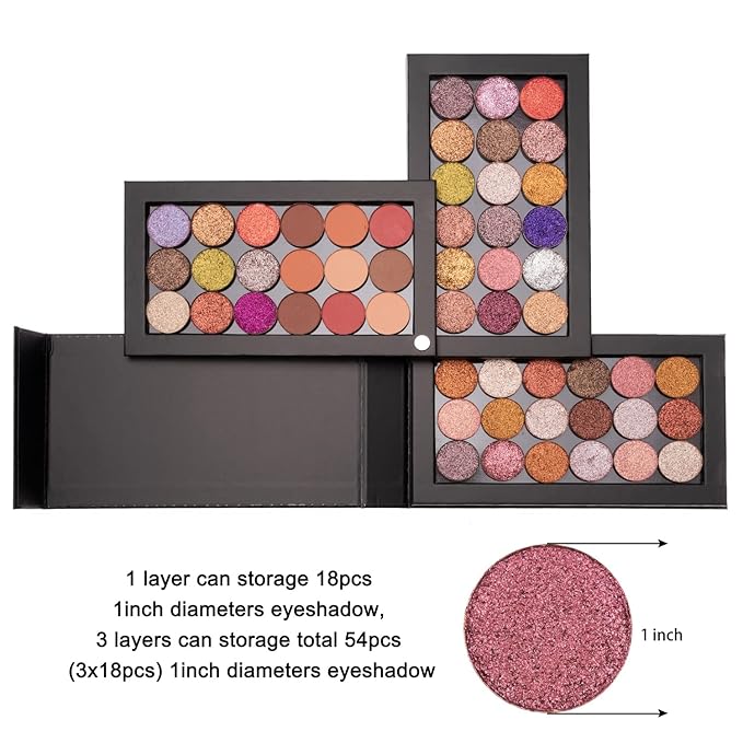 3-Layer Rotation Magnetic Palette 3 in1 Empty Makeup