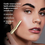Dermaplane Razor for Women Face with 6 Refill Blades, Dermaplaning Tool Face Razors for Removes Facial Hair, Peach Fuzz, Reusable Metal Handle Eyebrow Razor (Royal Gold)