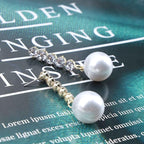 Vintage Pearl Drop Earring Gold Rhinestone