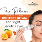 Vitamin C & Cucumber Under Eye Cream Gel Roll on Massager For Dark circles, Puffy Eyes