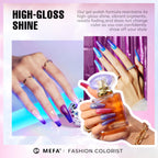 MEFA Color Changing Gel Nail Polish Set 6 Colors, Temperature Mood Changed Glitter Blue Pink Purple Red Orange Ombre Soak Off Nail Art Design Kit Manicure Home DIY Gifts for Women Girls