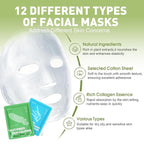 48 Pack Collagen Hydrating Face Masks Skincare for Women, Moisturizing & Soothing Face Mask for All Skin Types, Facial Masks Set Spa Gifts for Women, Bulk Sheet Face Mask for Skin Care