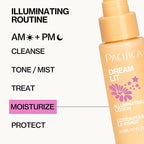 Pacifica Dreamlit Illuminating Facial Lotion – Vitamin C & Niacinamide Brightening Moisturizer for Radiant Glow - Natural Dewy Finish Hydrates & Minimizes Pores - Lightweight Daily Face Cream, Vegan