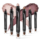 6PCS Cream Eyeshadow Stick Makeup Sets, Metallic And Matte Shimmer Eye Shadow Eye Brightener Stick Pencil Crayon, A05-Wine Red