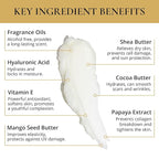 LUXURY LIFE BUTTER - Irresistibly Scented Body Butter with Hyaluronic Acid for Ultimate Moisture. Luxurious Natural Fragrance. Hydrates for a Non-Greasy Glamorous Glow, Peach Smoke, 5 oz.