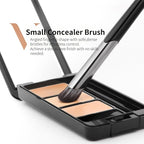 DUcare Nose Contour Brush, Angled Concealer Brush Under Eye, Small Under Eye Makeup Brush for Dark Circles Puffiness Puffy Face Eyebrow Eyes (V02 Mini Contour Brush)