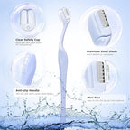 6Pcs Eyebrow Razor Mini Eyebrow Razor Trimmer Female Face Shaver Lip Hair Remover with Precision Cover Small Shaver for Women Makeup Face Care Tools(Clear, Clear Purple, Light Blue)