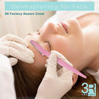 Womens Peach Fuzz Shaver - 3R Factory Ladies Razors for Facial Hair, Face Shaving Razor, Lady Razors for Women Fine Hairs, Eyebrow, Facial & Neck. Come with Safety Cover (Packs of 6)