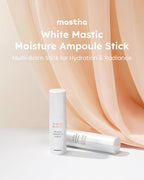 White Mastic Moisture Ampoule Stick (0.35oz) - Wrinkle Reduction, Elasticity, Moisturizing, Radiance Multi Balm. Korean Skin Care Serum Stick for Face, Lips, Eyes, Neck. Vegan T3 Collagen.