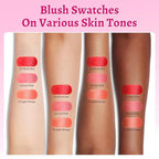 UCANBE 3PCS Liquid Blush Makeup Set – Dewy Cream Cheek Tint for Face – Blendable Long-Lasting Lightweight Natural Flushed Look (Cherry Red, Cool Pink, Light Orange)