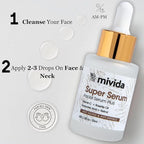 mivida Anti-Aging Super Serum with Retinol, Hyaluronic-Acid, Rosehip Oil, Vitamin C | All-In-One Face Serum For Wrinkles, Fine Lines, Dark Spot | 1oz