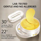 LANBENA 24K Gold Under Eye Patches(30 Pairs) -Cooling Eye Masks for Fine Lines Reduce, with Caffeine Niacinamide Tetrapeptide Hydra-Gel Collagen, Puffy Eyes & Dark Circles & Eye Bags Treatment