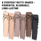 6 Colors Mini Naked Eyeshadow Makeup Palette with Brush Neutral Nude Smoky Eye Shadow Taupe & Brown Matte Make Up Pallet with Mirror Highly Pigmented Long Lasting Waterproof Travel Size Gift Kit