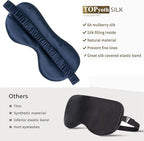 Silk Sleep Mask - 22 Momme Pure Natural 100% Mulberry,Silk Eye Mask for Night Sleeping,Travel, (Purplish Blue)