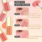 4PCS Liquid Blush,Soft Lightweight Cream Face Blush,Moisturizing Long & Eye