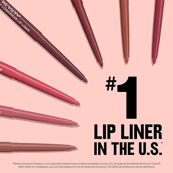 Revlon Colorstay Lip Liner with Built-In Sharpener, Valentine's Day Makeup Gifts for Women, Longwear Rich Colors, Smooth Application, 630 Nude, 0.01 oz