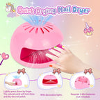 Kids Nail Polish Set for Girls, 28Pcs Nail Art Kit with Nail Dryer, Non-Toxic Peel-Off Water-Based Nail Polish Christmas Birthday Gifts Toddlers Kids Girls Toys Ages 3 4 5 6 7 8+