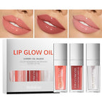 Glossy Lip Gloss Oil, 3 Pack No-Sticky Tinted Lip Oil Plumping Gloss for Dry Lip and Lip Care, Lip Clear Lipgloss Gift for Girls, Non-Sticky, Long Lasting Moisturizing