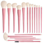 LORYP Makeup Brushes Set Labeled 18 Piece Face and Eye Brush Set Ultra soft hair Foundation, Concealer, Blush, Contour, Blending, Eyeshadow Pink Brush kit