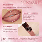 Peel Off Lip Liner Stain Tattoo, Long Lasting Waterproof Lip Stain Peel off, Tattoo Pink Lip Liner and Lip Gloss Combo, Non-Stick Cup Nourishing Lip Gloss Set Lipstick Makeup