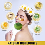 Eye Mask Under Eye Patches (20 Pairs) 24K Golden Under Eye Masks Hyaluronic Acid Eye Patches for Dark Circles and Puffiness, Reduce Wrinkles and Fine Lines Under Eye Area - Gold